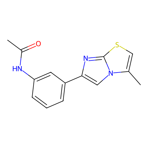 N-(3-{3-methylimidazo[2,1-b][1,3]thiazol-6-yl}phenyl)acetamide structure