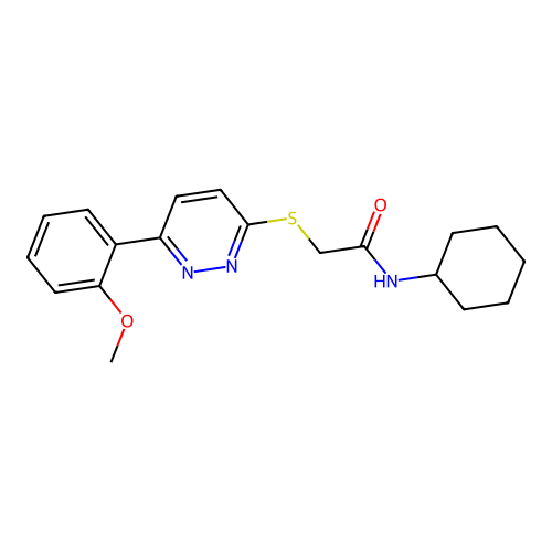 N-cyclohexyl-2-[6-(2-methoxyphenyl)pyridazin-3-yl]sulfanylacetamide structure