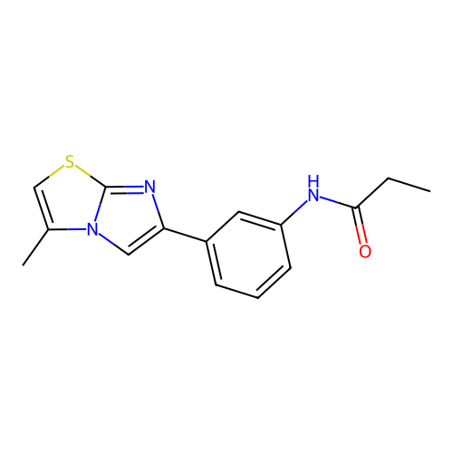 N-(3-{3-methylimidazo[2,1-b][1,3]thiazol-6-yl}phenyl)propanamide structure