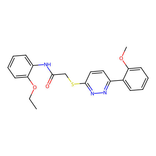 N-(2-ethoxyphenyl)-2-[6-(2-methoxyphenyl)pyridazin-3-yl]sulfanylacetamide structure