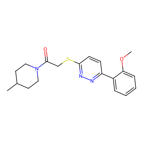 2-((6-(2-Methoxyphenyl)pyridazin-3-yl)thio)-1-(4-methylpiperidin-1-yl)ethanone structure