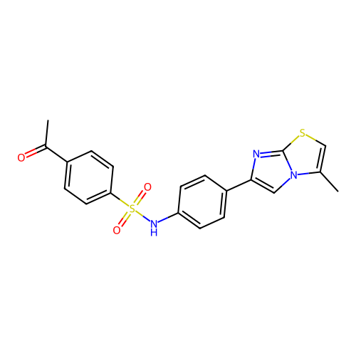4-acetyl-N-[4-(3-methylimidazo[2,1-b][1,3]thiazol-6-yl)phenyl]benzenesulfonamide structure