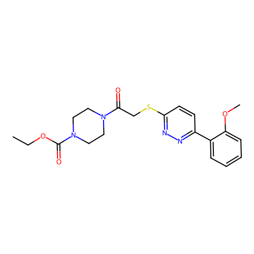 ethyl 4-(2-{[6-(2-methoxyphenyl)pyridazin-3-yl]sulfanyl}acetyl)piperazine-1-carboxylate structure