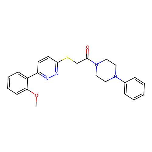 2-((6-(2-Methoxyphenyl)pyridazin-3-yl)thio)-1-(4-phenylpiperazin-1-yl)ethanone structure
