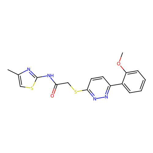 2-((6-(2-methoxyphenyl)pyridazin-3-yl)thio)-N-(4-methylthiazol-2-yl)acetamide structure