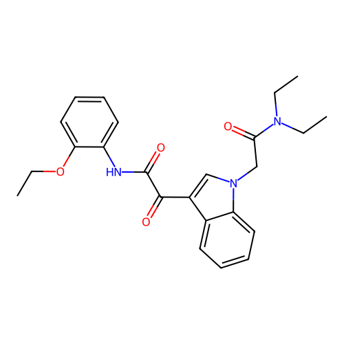 2-[1-[2-(diethylamino)-2-oxoethyl]indol-3-yl]-N-(2-ethoxyphenyl)-2-oxoacetamide structure