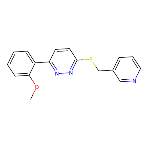 3-(2-Methoxyphenyl)-6-((pyridin-3-ylmethyl)thio)pyridazine structure