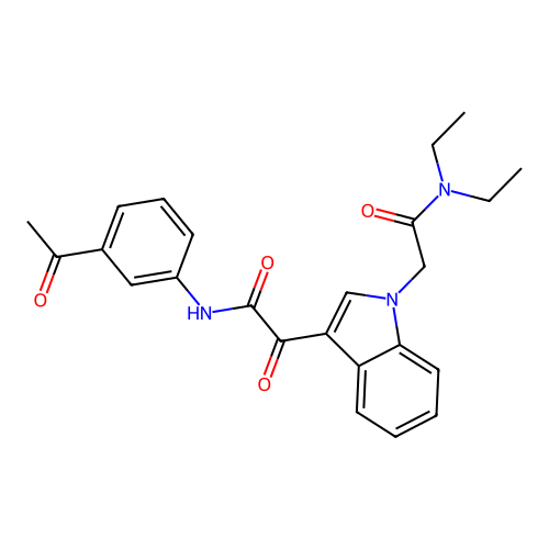 N-(3-acetylphenyl)-2-[1-[2-(diethylamino)-2-oxoethyl]indol-3-yl]-2-oxoacetamide structure