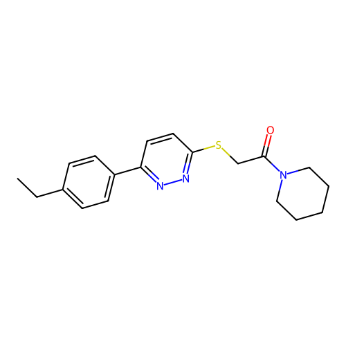 2-[6-(4-Ethylphenyl)pyridazin-3-yl]sulfanyl-1-piperidin-1-ylethanone structure