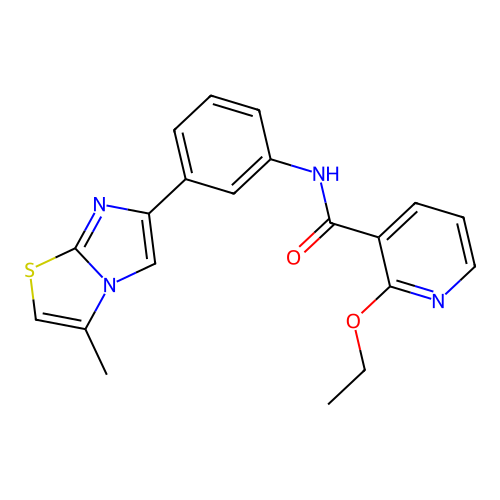 2-ethoxy-N-(3-(3-methylimidazo[2,1-b]thiazol-6-yl)phenyl)nicotinamide structure