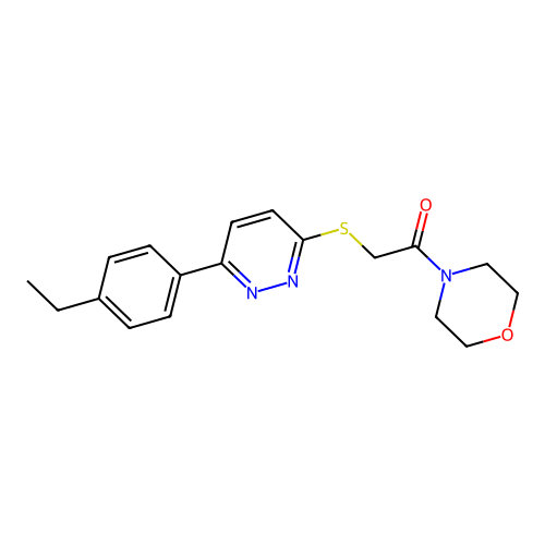2-((6-(4-Ethylphenyl)pyridazin-3-yl)thio)-1-morpholinoethanone structure