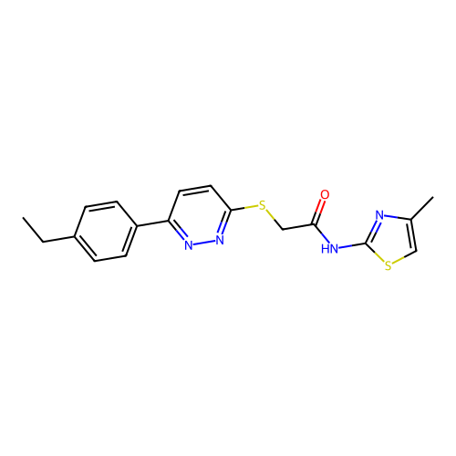 2-((6-(4-ethylphenyl)pyridazin-3-yl)thio)-N-(4-methylthiazol-2-yl)acetamide structure