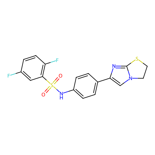 2,5-difluoro-N-(4-{2H,3H-imidazo[2,1-b][1,3]thiazol-6-yl}phenyl)benzene-1-sulfonamide structure