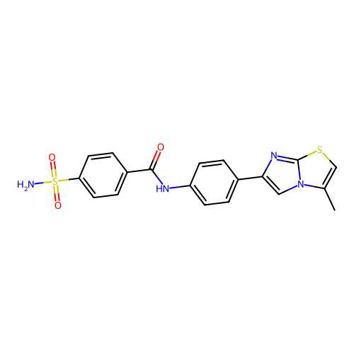 N-(4-{3-methylimidazo[2,1-b][1,3]thiazol-6-yl}phenyl)-4-sulfamoylbenzamide structure