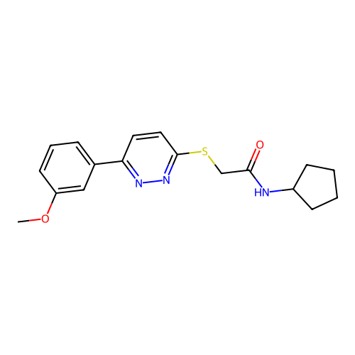 N-cyclopentyl-2-((6-(3-methoxyphenyl)pyridazin-3-yl)thio)acetamide structure