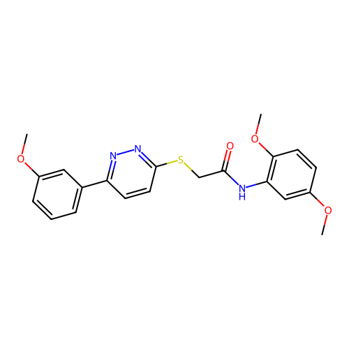 N-(2,5-dimethoxyphenyl)-2-[6-(3-methoxyphenyl)pyridazin-3-yl]sulfanylacetamide structure