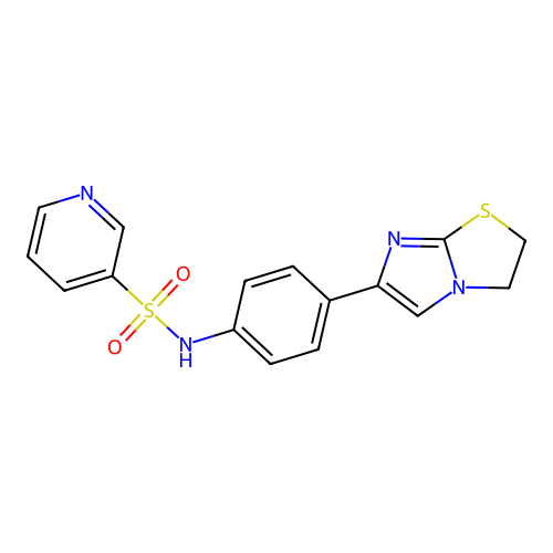 N-[4-(2,3-dihydroimidazo[2,1-b][1,3]thiazol-6-yl)phenyl]pyridine-3-sulfonamide structure