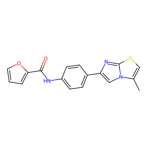 N-(4-(3-methylimidazo[2,1-b]thiazol-6-yl)phenyl)furan-2-carboxamide structure