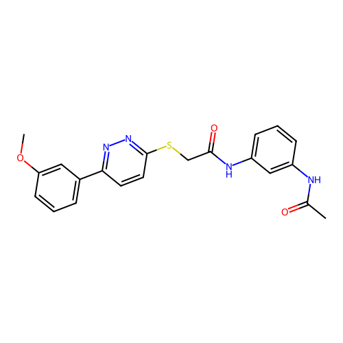 N-(3-acetamidophenyl)-2-[6-(3-methoxyphenyl)pyridazin-3-yl]sulfanylacetamide structure