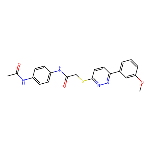 N-(4-acetamidophenyl)-2-[6-(3-methoxyphenyl)pyridazin-3-yl]sulfanylacetamide structure