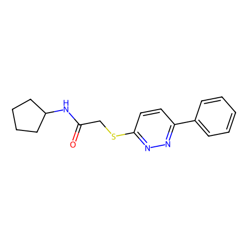 N-cyclopentyl-2-(6-phenylpyridazin-3-yl)sulfanylacetamide structure