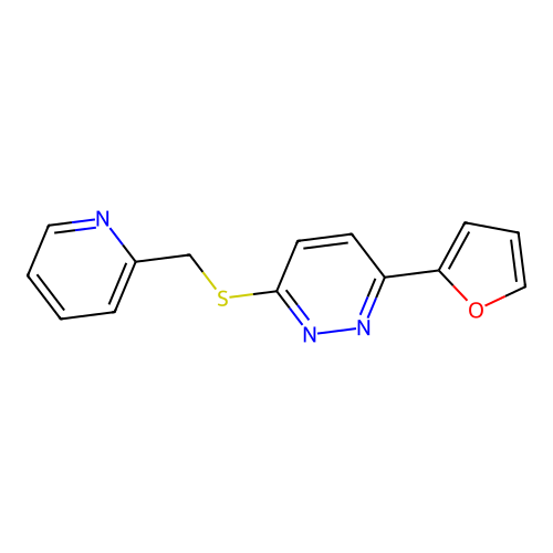 3-(Furan-2-yl)-6-((pyridin-2-ylmethyl)thio)pyridazine structure