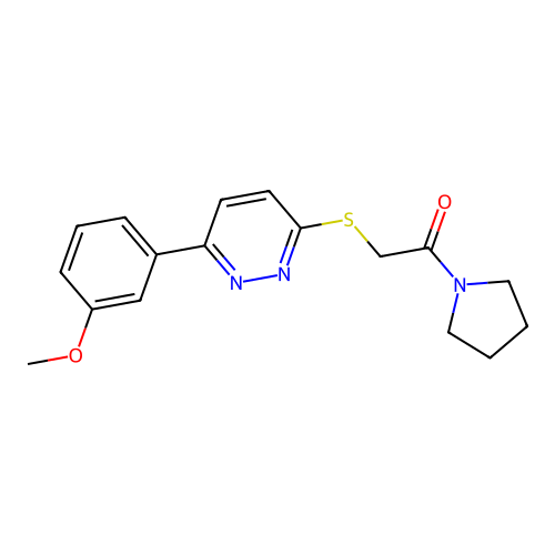 2-[6-(3-Methoxyphenyl)pyridazin-3-yl]sulfanyl-1-pyrrolidin-1-ylethanone structure