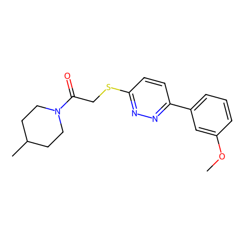 2-[6-(3-Methoxyphenyl)pyridazin-3-yl]sulfanyl-1-(4-methylpiperidin-1-yl)ethanone structure