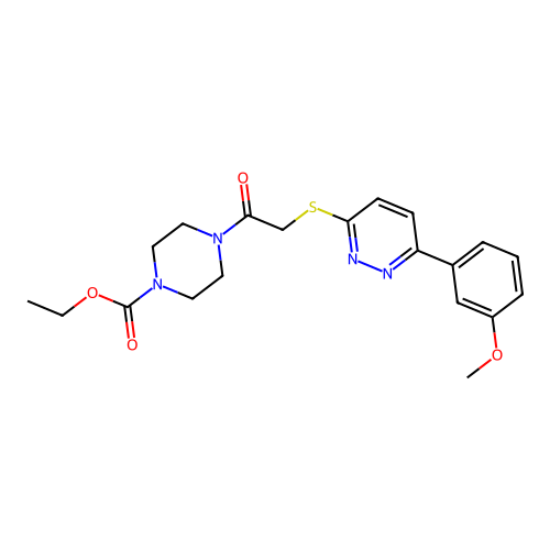 ethyl 4-[2-[6-(3-methoxyphenyl)pyridazin-3-yl]sulfanylacetyl]piperazine-1-carboxylate structure