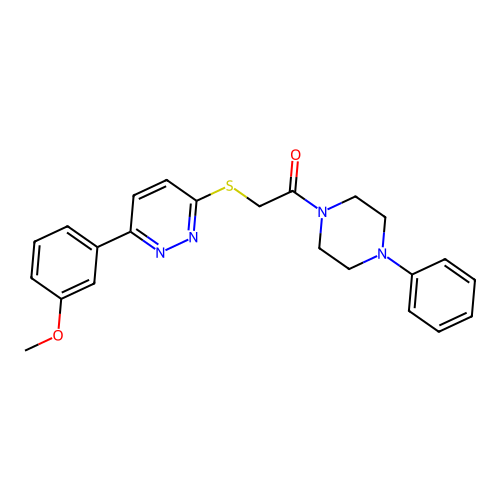 2-[6-(3-Methoxyphenyl)pyridazin-3-yl]sulfanyl-1-(4-phenylpiperazin-1-yl)ethanone structure