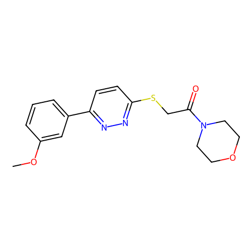 2-[6-(3-Methoxyphenyl)pyridazin-3-yl]sulfanyl-1-morpholin-4-ylethanone structure