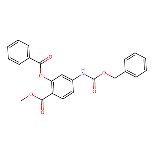Methyl 2-benzoyloxy-4-(phenylmethoxycarbonylamino)benzoate structure
