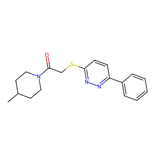 1-(4-Methylpiperidin-1-yl)-2-(6-phenylpyridazin-3-yl)sulfanylethanone structure