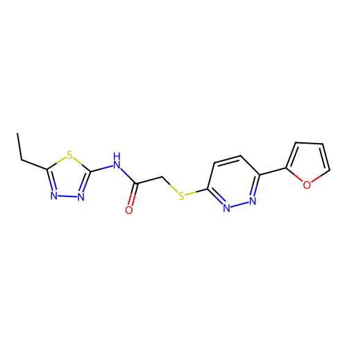 N-(5-ethyl-1,3,4-thiadiazol-2-yl)-2-[6-(furan-2-yl)pyridazin-3-yl]sulfanylacetamide structure