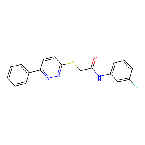 N-(3-fluorophenyl)-2-((6-phenylpyridazin-3-yl)thio)acetamide structure