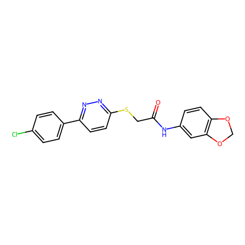 N-(1,3-benzodioxol-5-yl)-2-[6-(4-chlorophenyl)pyridazin-3-yl]sulfanylacetamide structure