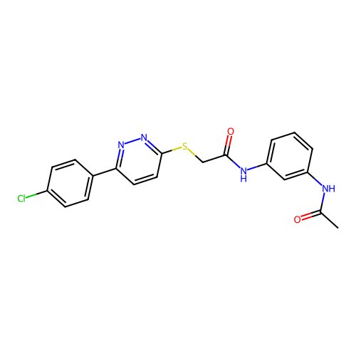 N-(3-acetamidophenyl)-2-((6-(4-chlorophenyl)pyridazin-3-yl)thio)acetamide structure