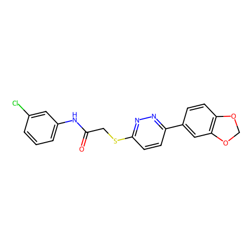2-[6-(1,3-benzodioxol-5-yl)pyridazin-3-yl]sulfanyl-N-(3-chlorophenyl)acetamide structure