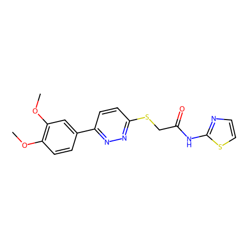 2-[6-(3,4-dimethoxyphenyl)pyridazin-3-yl]sulfanyl-N-(1,3-thiazol-2-yl)acetamide structure