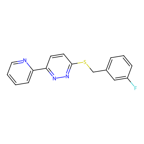 3-((3-Fluorobenzyl)thio)-6-(pyridin-2-yl)pyridazine structure