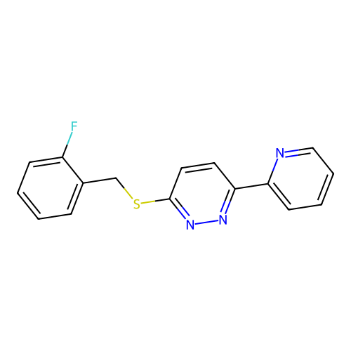 3-((2-Fluorobenzyl)thio)-6-(pyridin-2-yl)pyridazine structure