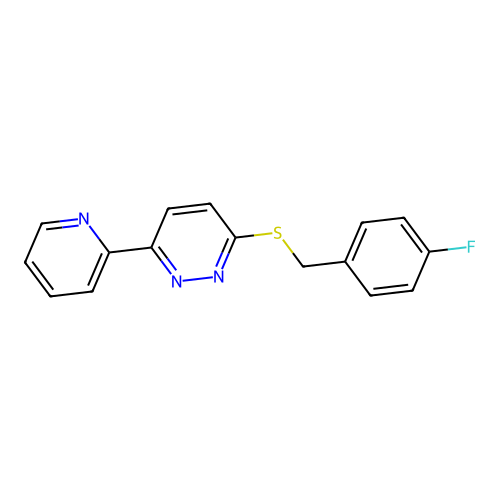 3-((4-Fluorobenzyl)thio)-6-(pyridin-2-yl)pyridazine structure