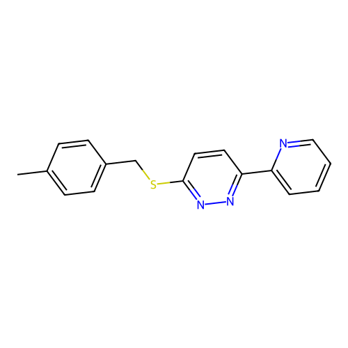 3-((4-Methylbenzyl)thio)-6-(pyridin-2-yl)pyridazine structure