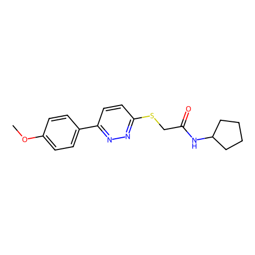 N-cyclopentyl-2-[6-(4-methoxyphenyl)pyridazin-3-yl]sulfanylacetamide structure