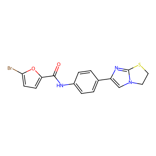 5-bromo-N-(4-(2,3-dihydroimidazo[2,1-b]thiazol-6-yl)phenyl)furan-2-carboxamide structure