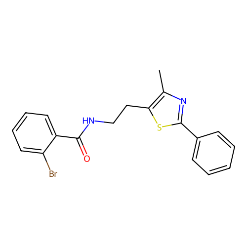 2-bromo-N-[2-(4-methyl-2-phenyl-1,3-thiazol-5-yl)ethyl]benzamide structure