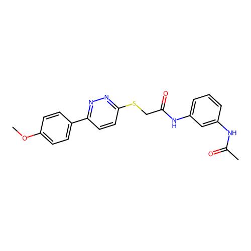 N-(3-acetamidophenyl)-2-[6-(4-methoxyphenyl)pyridazin-3-yl]sulfanylacetamide structure