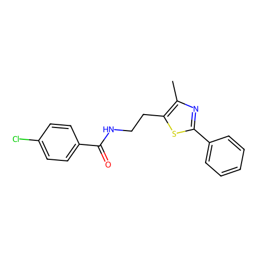 4-chloro-N-[2-(4-methyl-2-phenyl-1,3-thiazol-5-yl)ethyl]benzamide structure