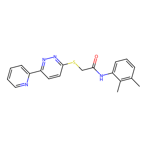 N-(2,3-dimethylphenyl)-2-(6-pyridin-2-ylpyridazin-3-yl)sulfanylacetamide structure
