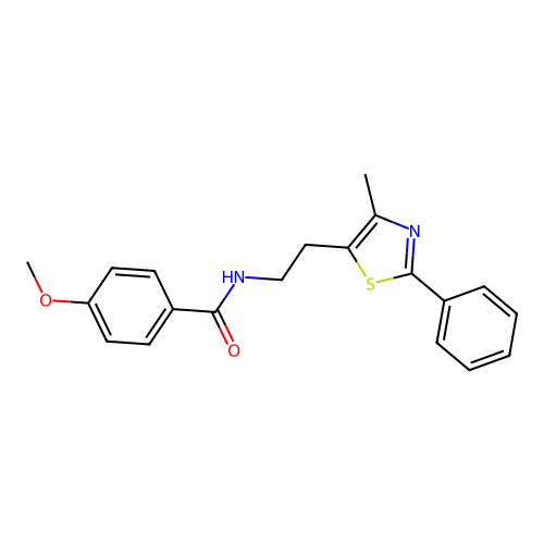 4-methoxy-N-[2-(4-methyl-2-phenyl-1,3-thiazol-5-yl)ethyl]benzamide structure